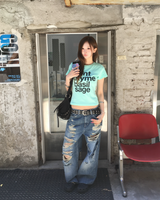ミントレタリングクロップTシャツ