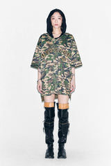 APPLIQUE MESH BASEBALL JACKET CAMO