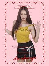 yellow lettering padded sleeveless tee