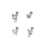 [SET] オーロラバタフライリボンピアス