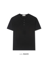[1+1] Ribbed Muscle Henley Neck