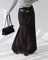 4 color cotton maxi long skirt