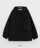 Syasdeulo Quilted Boucle Hood Half Coat Jacket