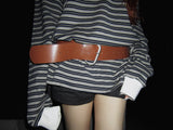 Leather lock belt