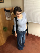 3/4 シャーリング Tシャツ