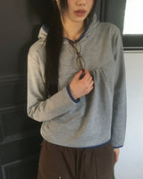 Peo Dot Color Shirring Hooded T-Shirt