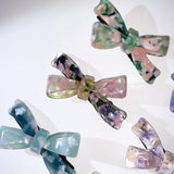 Marble ribbon hairclip (6color)