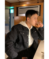 Henley Neck Hood Knit