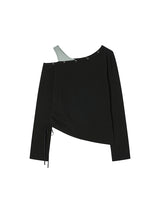 EYELET OFF SHOULDER L/S BLACK