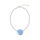 Detachable Rose Pearl Necklace (4colors)
