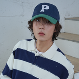 フローラル Pロゴ ボールキャップ (Green & Navy)
