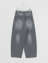ヒパス ウォッシングバルーン ワイドデニムパンツ