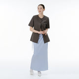 Rain stripe skirt(blue)