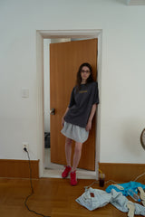 Stripe flare skirt_skyblue