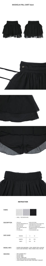 MAGNOLIA FRILL SKIRT black