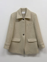 [wool95%] サンダーカラーウールハーフコート