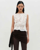 Pinched Sleeveless _ WHITE