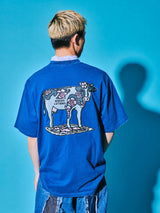 サクラアニマルズネイビーデニムウォッシュドTシャツ (カウ)
