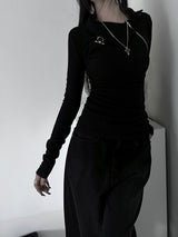 high neck zipper polar T (2color)