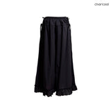 (2color) Frill Wide Ribbon Banding Pants