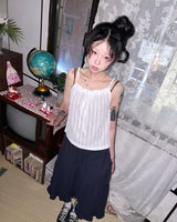 (3color) Shirring Openwork Knit Camisole