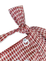 000Design Cotton Check Tie Bag / Burgundy