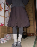 (3color) Rose Pleats Balloon Skirt