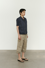 Vintage Military Capri Cargo Pants (Washed Beige)