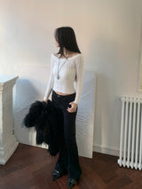Luna Skin Off-Shoulder Cable Slim-Fit Knit