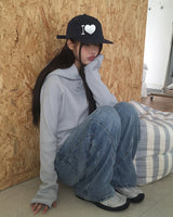 ブレハイネックワッフルフード長袖Tシャツ