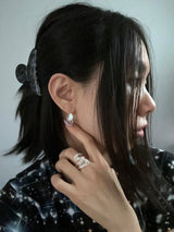 925silver] Slit one touch earring