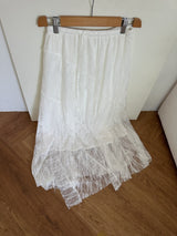 twill lace frill long skirt