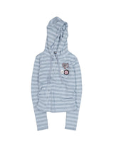 Badge Stripe Hooded Cardigan
