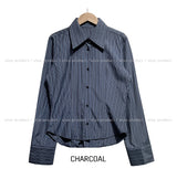 Geek Chic Big Collar Stripe Shirt