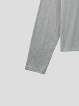 Diagonal Snap Raglan Crop Long Sleeve Tee