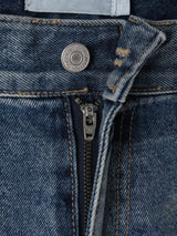 Double back pocket embossed denim pants
