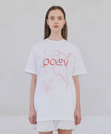 Flower Letter Oversized T-Shirt - White