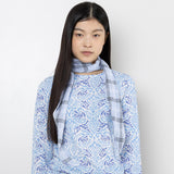 Twister Check Scarf - Light Blue