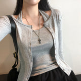 [BELLIDE MADE] Holter neck camisole + cardigan setup
