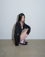 Hood Cropped Cardigan Black