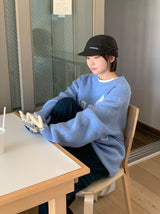 [unisex] ピデンヘアリーぼかしプリントオーバーニット