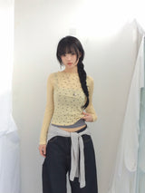 Mini dot ribbed t