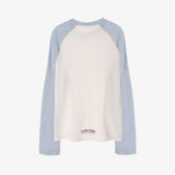 ラグランワッフル長袖Tシャツ_ スカイブルー