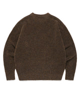 TWO TONE BOUCLE KNIT CREWNECK BROWN(CV2EFUK604A)
