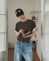 Lenny Basic Semi-Crop Short Sleeve T-shirt