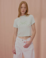 ラブリボンクロップTシャツ-MINT