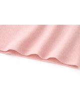Rosy Lace Slim Rib Knit Short Sleeve Cardigan Pink