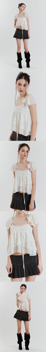 ELLA CAPE BLOUSE white