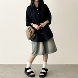 Lori Linen Oversized Fit Short Sleeve Shirt Shirt