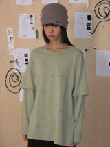 STARRY DOUBLE SLEEVE T (GREEN TEA)